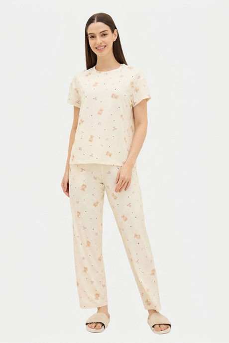 Sweet Dreams Animal Printed Pyjama Set - Swan White — image 4